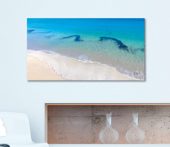 Take me to the beach... beautiful Waikiki Beach, Safety Bay takes you to a relaxed happy place. Make this print yours - this Australian landscape aerial photograph is available in a selection of canvas sizes
